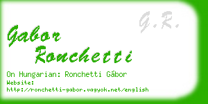 gabor ronchetti business card